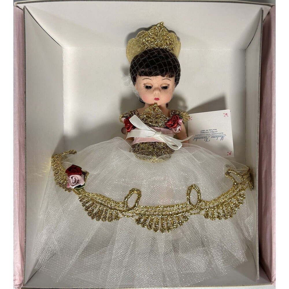 Madame Alexander Holiday Ballerina doll 28525 NIB Crown, Gold Color Lace Gown